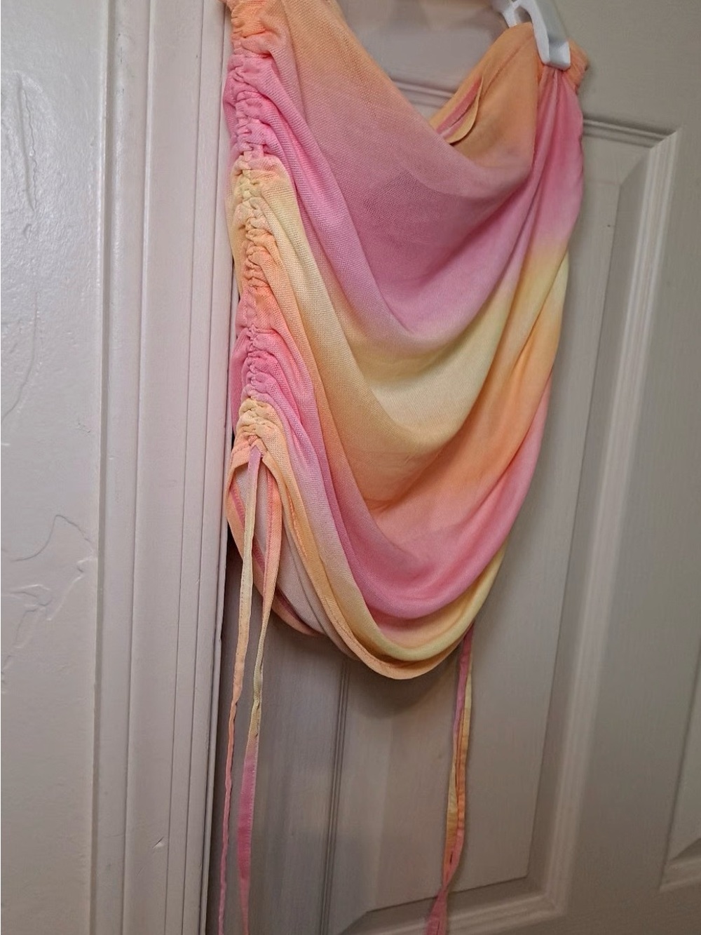 wild fable Gradient Pink Yellow Orange Scarf Top with Side Ties